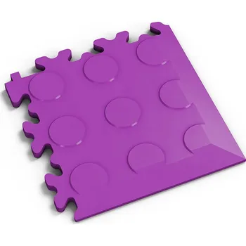 vinylová podlaha Fialový PVC vinylový rohový nájezd Fortelock 2046 (penízky) - 14 x 14 x 0,7 cm