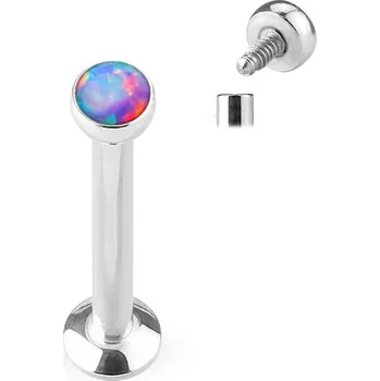 Piercing Šperky4U Piercing do brady - labreta 1,2 x 6 mm, fialový opál - LB1020A-1206