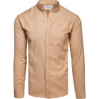 Pánská košile Béžová pánská ležérní košile se stojáčkem DX2601 Velikost: XL