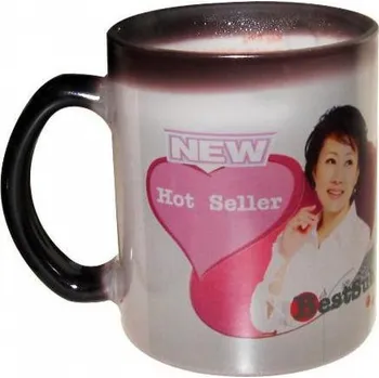 AveTech Černý skleněný měnící / magický hrnek