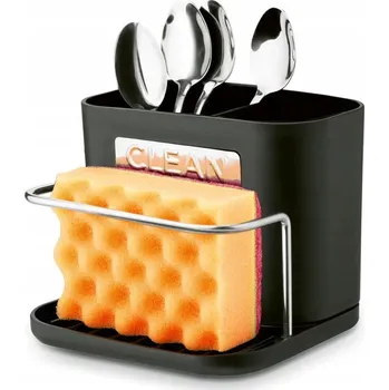 Odkapávač na nádobí Odkapávač na příbory s podložkou Tadar Clean 13,5 x 12 x 10,8 cm černý