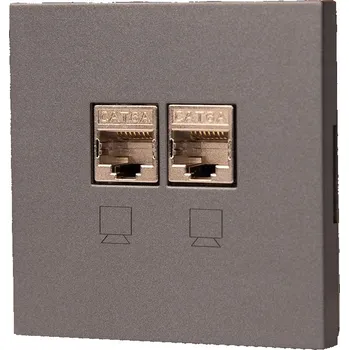 Elektrická zásuvka ZÁSUVKA POD OMÍTKU 2xRJ45 GRAFIT BEZ RÁMEČKU JLM