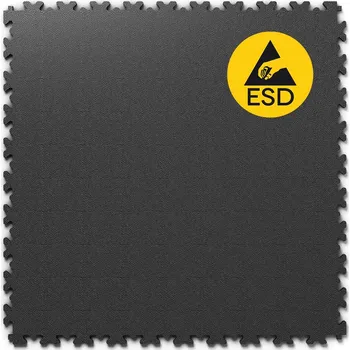 vinylová podlaha Černá PVC vinylová zátěžová dlažba Fortelock Industry ESD - 51 x 51 x 0,7 cm