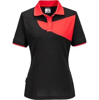 pracovní tričko PORTWEST Tričko PW219, krátký rukáv, dámské POR-PW219BDRM M Černá/červená
