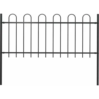 Plot Zahradní plot s obloukem nahoře ocelový 181 x 100 cm černý - 8719883586977