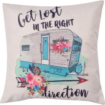 Povlak na polštářek Povlak na polštář s potiskem retro karavanu - 43x43 cm
