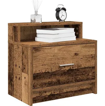 Noční stolek Noční stolky se zásuvkou 2 ks starého dřeva 51x31x47 cm - 8721158575623