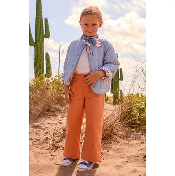 Dětské bavlněné kalhoty Mayoral 3587.6F.Mini.PPY2 oranžová 23X, vel. 128