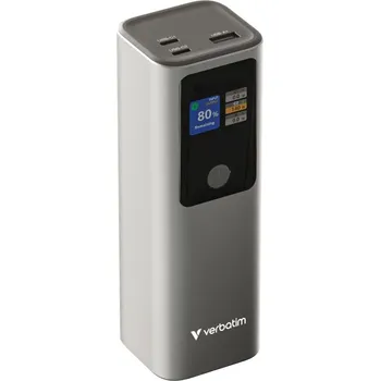 Verbatim powerbanka Charge&Go, 27000mAh, 2× USB-C PD 3.1 140W + USB-A QC 3.0 18W, šedá