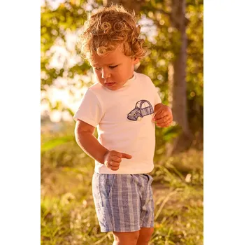 Dětská souprava s příměsí lnu Mayoral 1227.3B.Baby.PPY2 modrá 55X, vel. 74