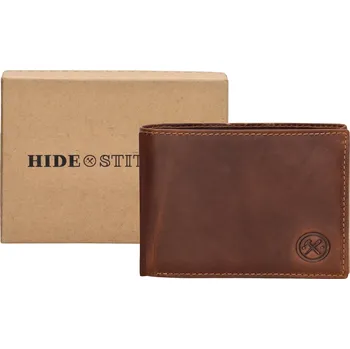 Peněženka Hide & stitches Japura kožená peněženka v krabičce - koňaková
