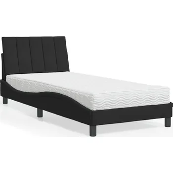 Postel Postel s matrací Hanko černá 90 x 190 cm samet - 8721012350533