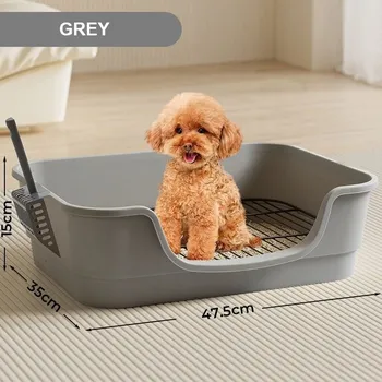 Toaleta pro kočku Toaleta pro kočky/Psa Otevřená Šedá s Lopatkou47,5×35×15 cmPohodlná a praktická