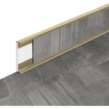 soklová lišta PVC vinylová soklová podlahová lišta Fortelock Business Viken coal mine C003 beige - 200 x 5,8 x 1,2 cm