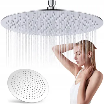 Sprchová hlavice SPRCHOVÁ HLAVICE DEŠŤOVÁ KULATÁ VELKÁ 30X30CM STŘÍBRNÁ OCEL