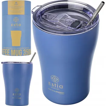 Termohrnek Termohrnek na kávu, čaj se slámkou 350 ml, nepropustný, v krabičce