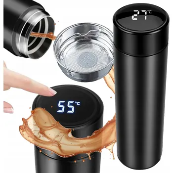 Termoska TERMOHRNEK TERMOSKA LED 500ml NA KÁVU ČAJ DOTYKOVÝ DO AUTA PRO