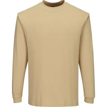 pracovní tričko PORTWEST Tričko Flame Resistant Anti-Static FR11, dlouhý rukáv POR-FR11TARL L Hnědá světlá