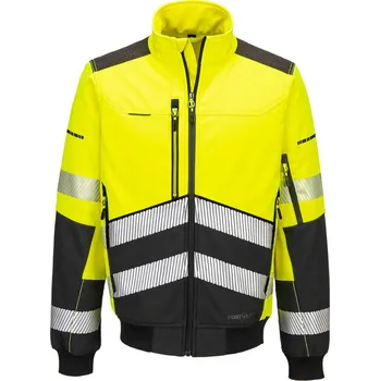 pracovní bunda PORTWEST Bunda EV468 Hi-Vis Softshell bomber, vystražná POR-EV468YBRXXL 2XL Žlutá/černá