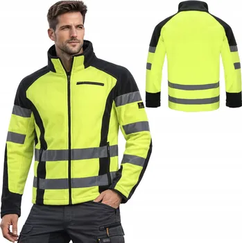 Pánská mikina MIKINA pracovní POLAR pánská REFLEXNÍ zateplená mikina fleecová VÝSTRAŽNÁ