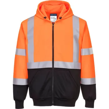 pracovní mikina PORTWEST Mikina Hi-Vis s kapucí B315, dvoubarevná, reflexní POR-B315OBR5XL 5XL Oranžová/černá