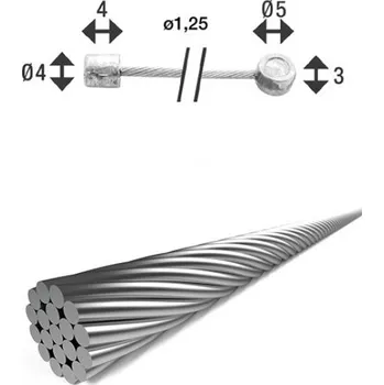 Lanko pro jízdní kolo Lanko řadící XLC 1,25/2250mm+2x nipl 4x4mm