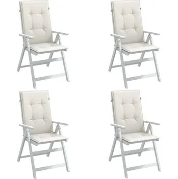 Podsedák Podušky na židli vysoké opěradlo 4 ks krémová melanž 120x50x4cm - 8721012460805