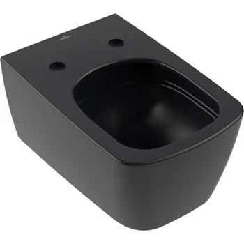 Villeroy & Boch Subway 3.0 - Závěsné WC, TwistFlush, Rimless, CeramicPlus, Pure Black 4610T0R7