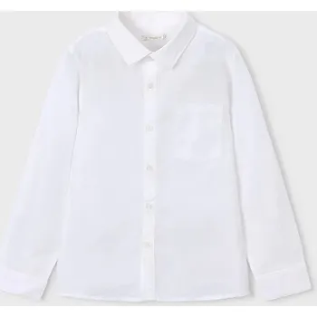 Chlapecká košile Dětská košile s příměsí lnu Mayoral 3119.5C.Mini.PPY2 bílá 00A, vel. 122