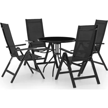 Zahradní nábytek 5dílný balkonový set černý a antracitový - 8720286407134