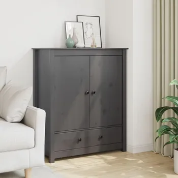 Příborník do zásuvky Skříň highboard šedá 83 x 41,5 x 100 cm masivní borové dřevo - 8720845640415