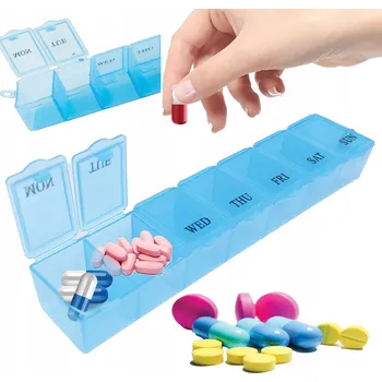 Dávkovač léků Organizér na léky 300416 týdenní modrý