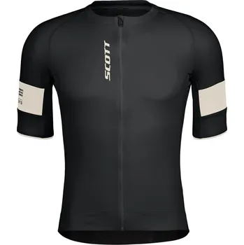 cyklistický dres Pánský cyklistický dres Scott Jersey M's Endurance Pro SS Velikost: L / Barva: černá/béžová
