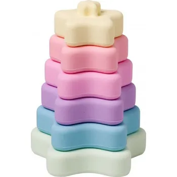 Saro Baby Silikonová stohovací kousátka Rainbow