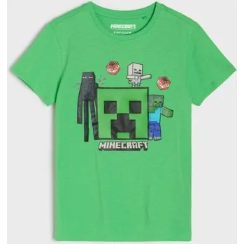 Chlapecké tričko Sinsay - Tričko Minecraft - zelená - 207HG-76X - 207HG-76X-140