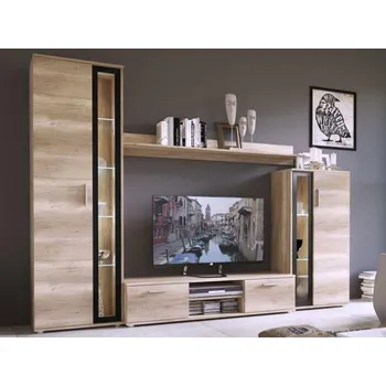 Obývací stěna Mirjan_zondo Obývací stěna Orenia (dub sonoma + černá) (bez osvětlení)