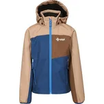 Chlapecká softshellová bunda KILPI RAVIO 152 Tmavě modrá, Hnědá, Bílá