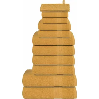 Utěrka 12dílná sada ručníků zlatá 360 g/m² 100% bavlna - 8721012147423
