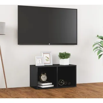 Televizní stolek TV stolek šedý vysoký lesk 72 x 35 x 36,5 cm kompozitní dřevo - 8720286354414