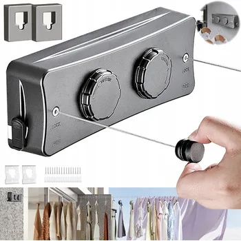 Sušák na prádlo SUŠÁK LANKO NA PRÁDLO Z NEREZOVÉ OCELI 5,1 M, NASTAVITELNÁ V KOUPELNĚ