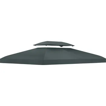 Zahradní altán Outsunny náhradní střešní pavilon střešní zahradní pavilon polyester 3x4m charcoal grey | Aosom