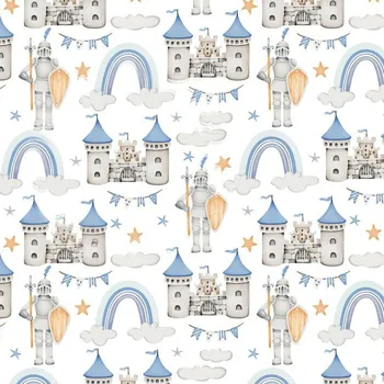 Dětská bavlněná látka metráž Pohádka na bílém