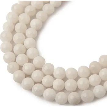 Dětské navlékací korálky Korálky z minerálu Jadeit bílý 6 mm