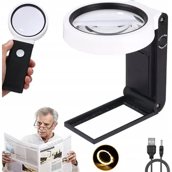 Lupa LED LUPA SKLO ZVĚTŠOVACÍ PRO ČTENÍ 10x ZVĚTŠENÍ S PODSVÍCENÍM