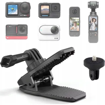 Příslušenství pro videokameru Magnetický držák s klipem 360° 1/4" pro DJI Osmo 360 Action 5 Pro / GoPro 13
