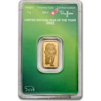 Argor-Heraeus 5g investiční zlatý slitek Rok Tygra | 2022