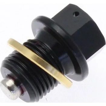 TECNIUM Magnetická vypouštěcí zátka oleje - hliníková černá M14x1,25x13,5 L35-644