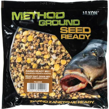 Návnadová surovina KUKUŘICE PŠENICE KONOPÍ OBILÍ JAXON MIX READY K POUŽITÍ HOTOVÉ 0,5KG
