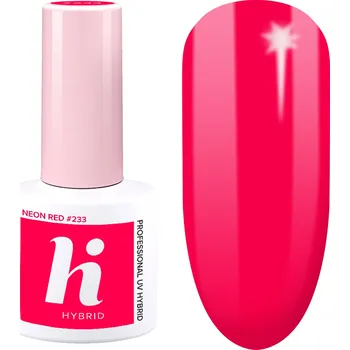 Přípravek na nehty HI HYBRID SPORT 233 NEON RED Hybridní lak na nehty 5 ml
