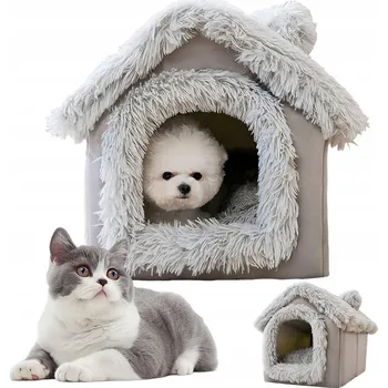 Pelíšek pro psa DOMEK PRO KOČKY PSA PELÍŠEK BUDA PLYŠOVÉ PELÍŠEK KOTEC POLŠTÁŘ POHOVKA